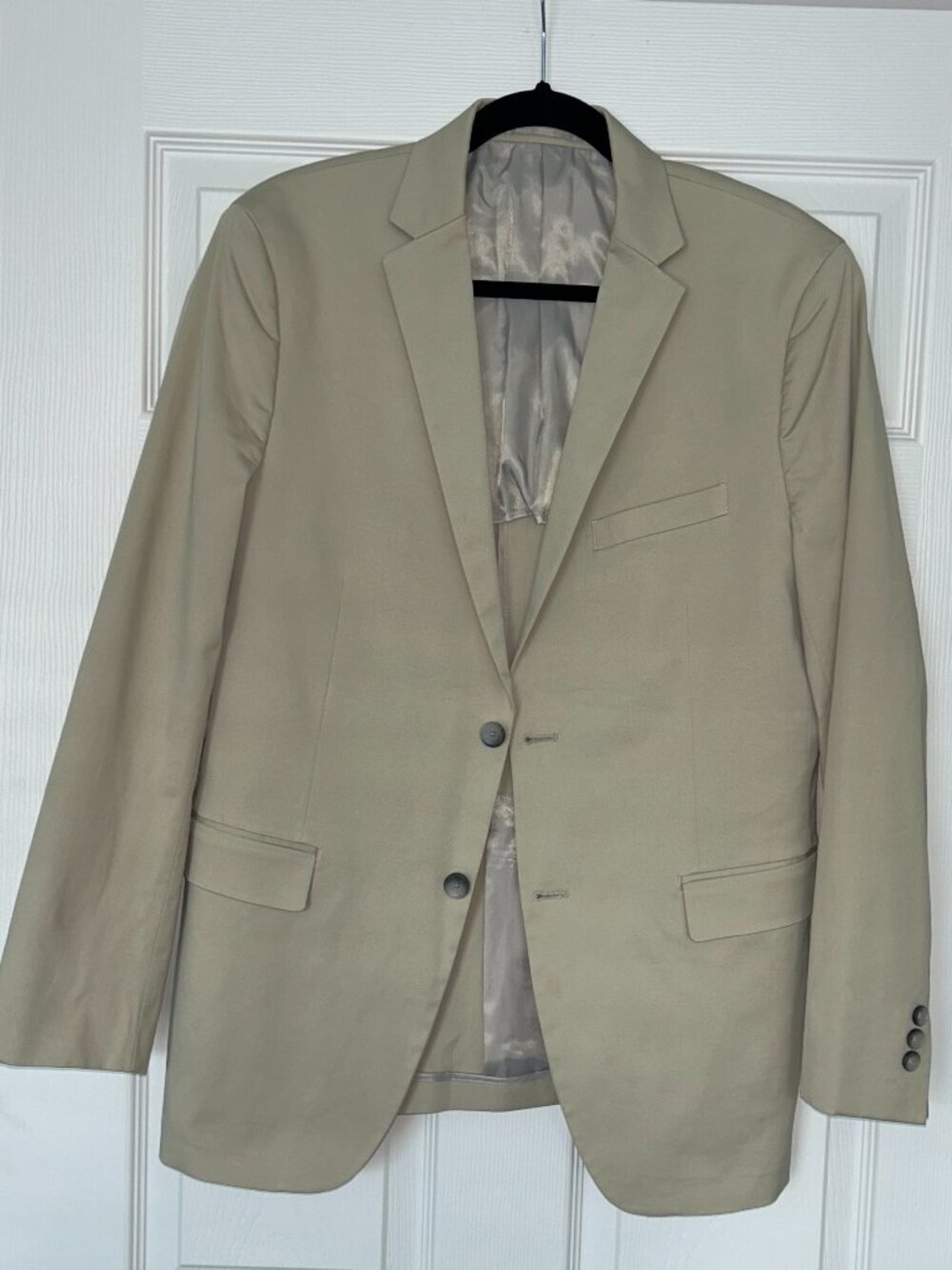 Theory Blazer Mens 42R Beige Stretch Cotton Slim Fit Sport Coat Khaki